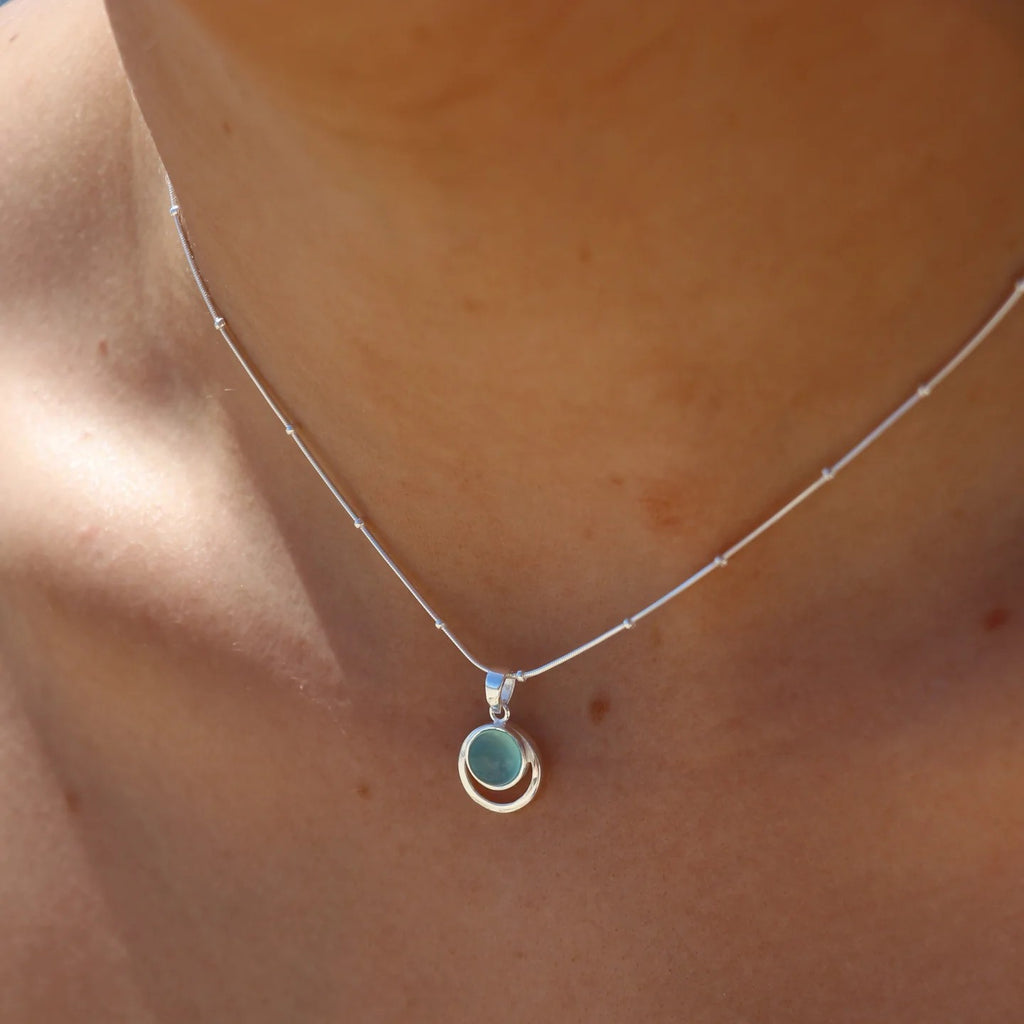 MIKI JEWELLERY VIOLET NECKLACE - STERLING SILVER BALL CHAIN