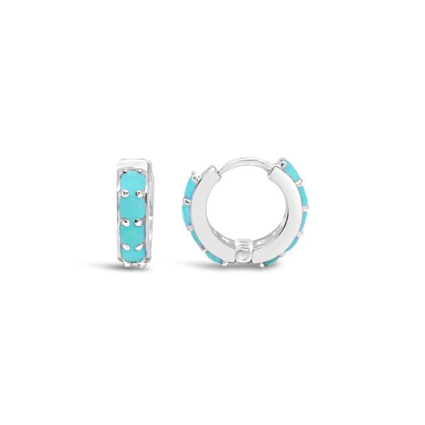 STONES & SILVER AMAZONITE HOOPS
