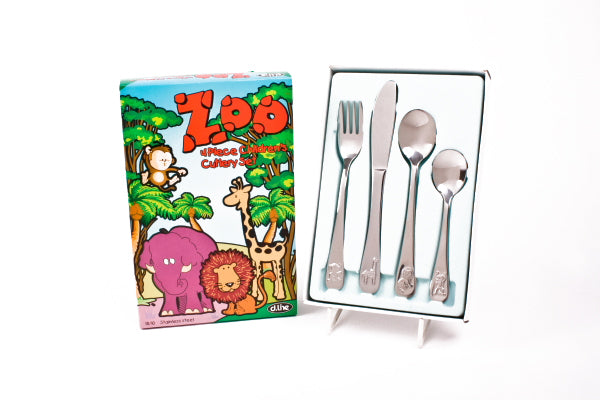 D.LINE 4 PCE KIDS CUTLERY SET - ZOO