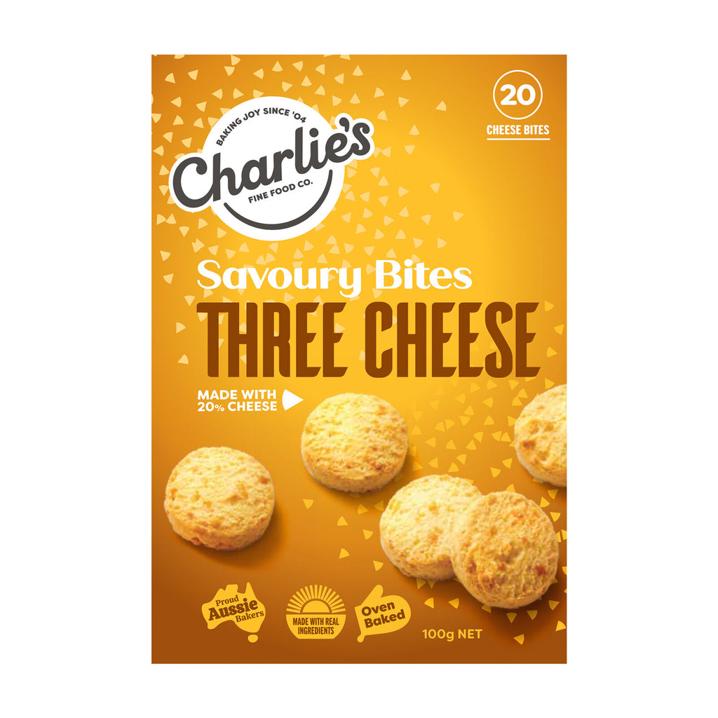 CHARLIE'S MINI CHEESE BITES - THREE CHEESE 100g