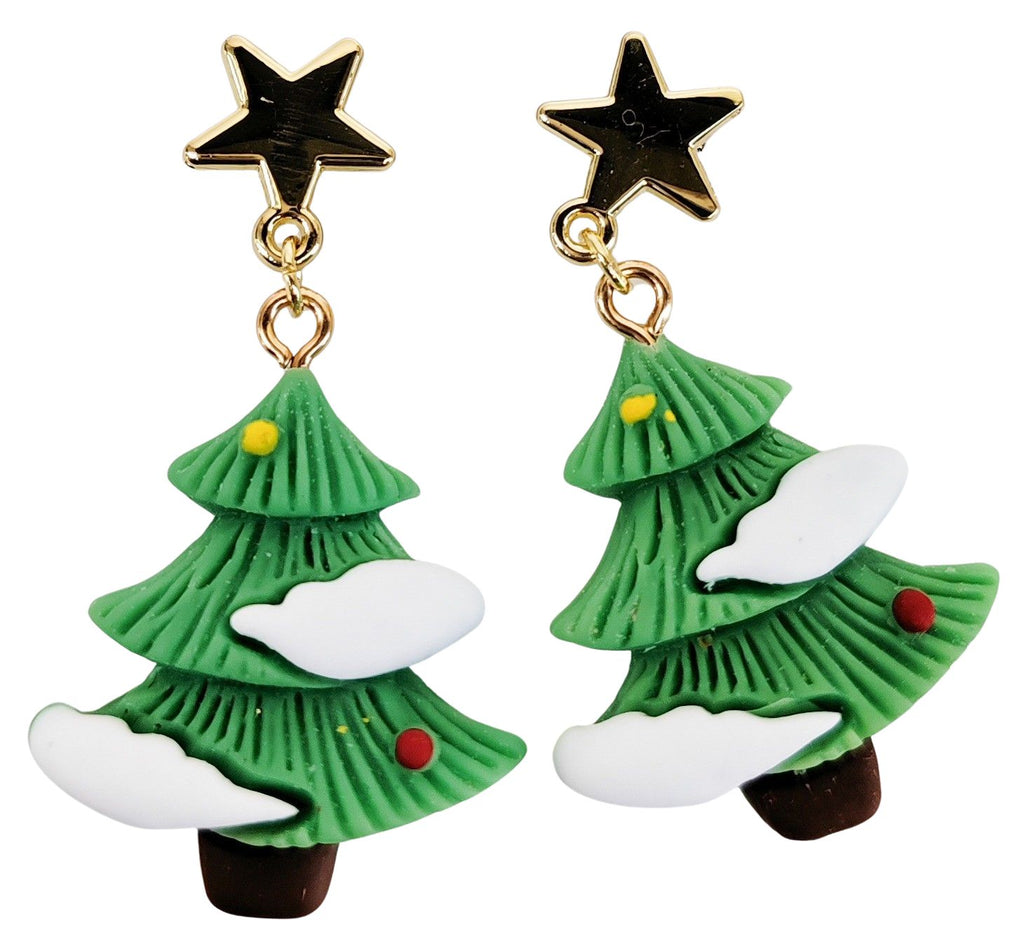 URBAN PRODUCTS CHRISTMAS EARRINGS - TREE WITH STAR