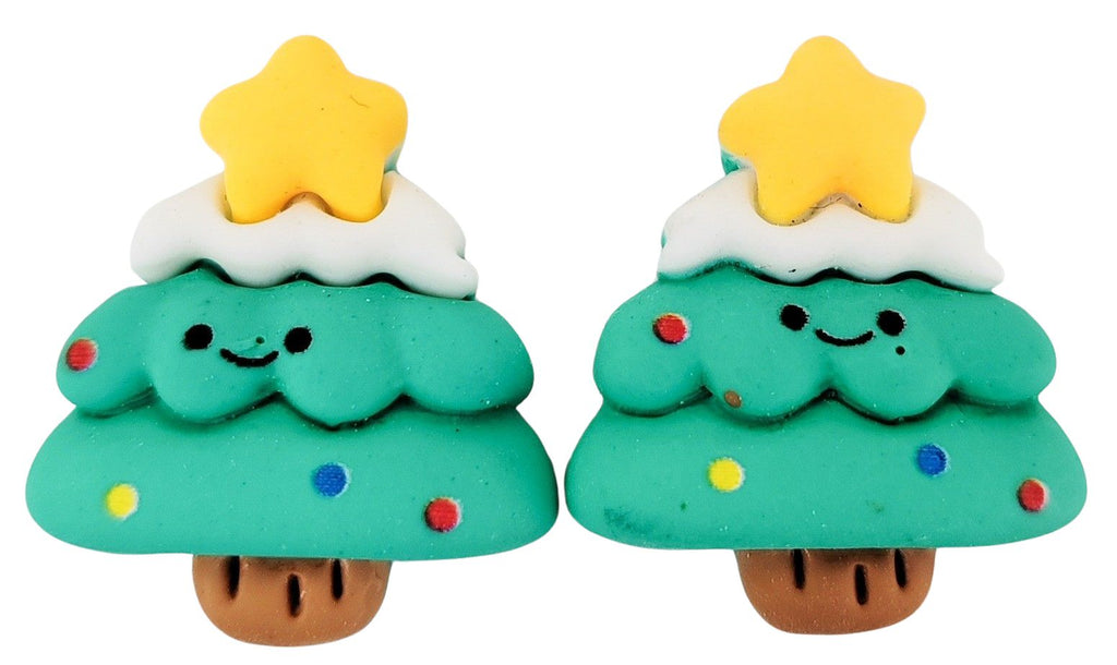 URBAN PRODUCTS CHRISTMAS EARRINGS - TREE WITH STAR STUDS