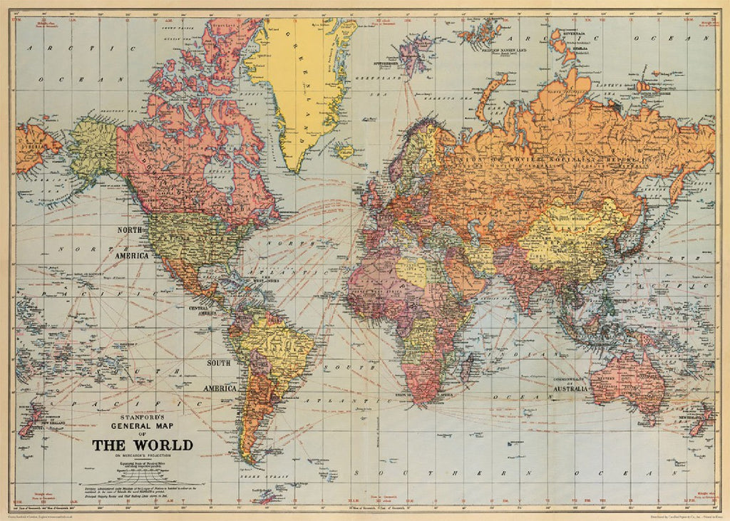 CAVALLINI & CO POSTER - WORLD MAP