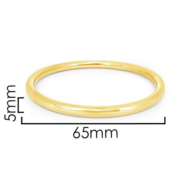 STONES & SILVER YELLOW GOLD BANGLE 5x65mm