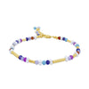 STONES & SILVER YELLOW GOLD MULTI STONE BRACELET - PINK