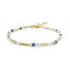 STONES & SILVER YELLOW GOLD MULTI STONE BRACELET - GREEN