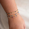 STONES & SILVER YELLOW GOLD MULTI STONE BRACELET - BLUE