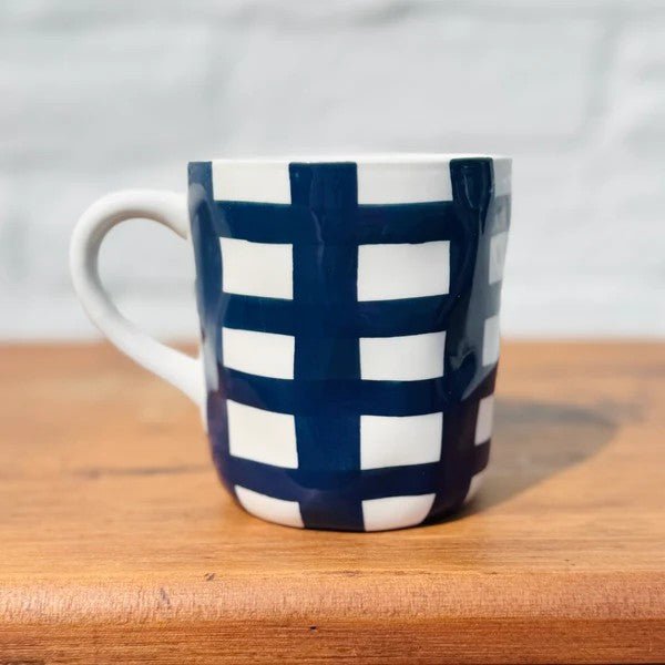 NOSS & CO MUG - NAVY GINGHAM 