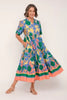 ADRIFT SABRE V-NECK DRESS IN MONTEGO BAY [SZ:L]