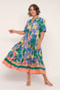 ADRIFT SABRE V-NECK DRESS IN MONTEGO BAY [SZ:L]