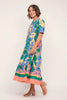 ADRIFT SABRE V-NECK DRESS IN MONTEGO BAY [SZ:L]