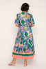 ADRIFT SABRE V-NECK DRESS IN MONTEGO BAY [SZ:L]