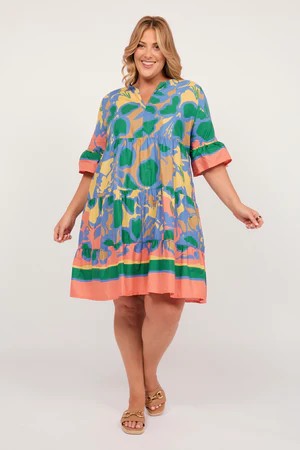 ADRIFT SCOUT TIERED DRESS IN MONTEGO BAY [SZ:L]