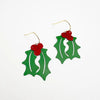 DENZ & CO - MIDI HOLLY DANGLES IN RED & GREEN