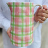 NOSS & CO MEDIUM JUG - ROSE PINK & MINT GREEN GINGHAM 