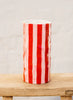 NOSS & CO LARGE VASE - RED & PINK STRIPE 