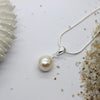 MIKI JEWELLERY FRESHWATER PEARL NECKLACE - STERLING SILVER SNAKE CHAIN
