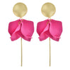 GREENWOOD DESIGNS OLIVIA MATTE GOLD & HOT PINK DANGLES
