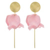 GREENWOOD DESIGNS OLIVIA MATTE GOLD & LIGHT PINK DANGLES