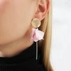GREENWOOD DESIGNS OLIVIA MATTE GOLD & LIGHT PINK DANGLES