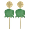 GREENWOOD DESIGNS OLIVIA MATTE GOLD & GREEN DANGLES
