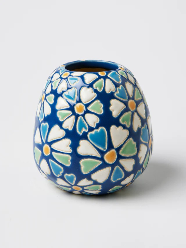 JONES AND CO - POLLEN BLUE DAISY VASE