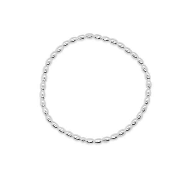 STONES & SILVER ELASTIC OVAL BALL BRACELET