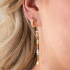 STONES & SILVER YELLOW GOLD MULTI STONE DROP EARRING