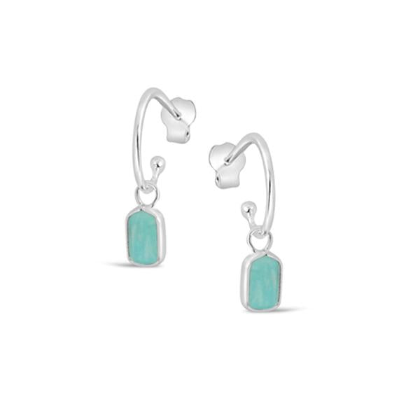 STONES & SILVER AMAZONITE STUD EARRING