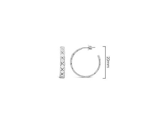 STONES & SILVER PATTERNED HOOPS