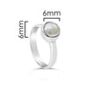 STONES & SILVER PEARL RING 6mm [SZ:9]