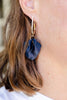 GREENWOOD DESIGNS PETUNIA GOLD HOOPS WITH NAVY PETALS