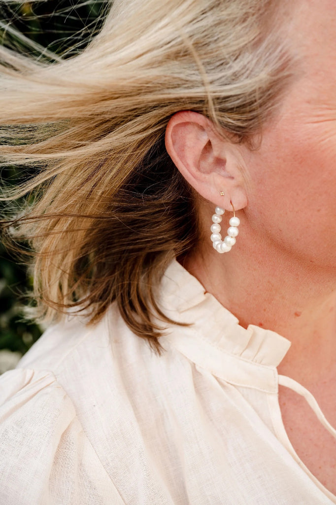GREENWOOD DESIGNS LIZZIE EARRINGS STERLING SILVER & FRESHWATER PEARLS