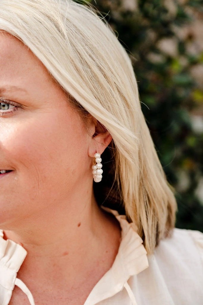 GREENWOOD DESIGNS LIZZIE EARRINGS STERLING SILVER & FRESHWATER PEARLS