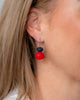 GREENWOOD DESIGNS RESIN ROCK DROP EARRINGS - RED