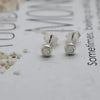 MIKI JEWELLERY OPAL STUDS - SILVER & WHITE