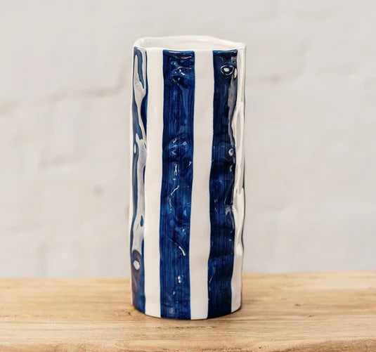 NOSS & CO MEDIUM VASE - NAVY STRIPE