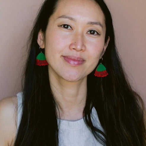 DENZ & CO - MIDI GUM BLOSSOM FLOWER IN RED & GREEN