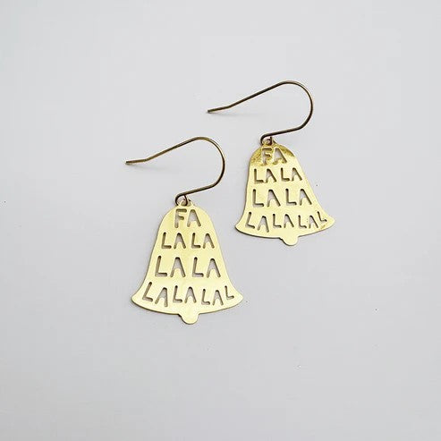 DENZ & CO - MINI FA LA LA BELL EARRINGS IN GOLD