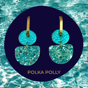 POLKA POLLY - DAINTY HOOPS AQUA BLUE