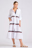 SHIRTY THE MARLO SHIRT DRESS - WHITE WITH PEOPLE TRIM [SZ:L]