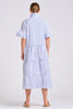 SHIRTY THE MOLLY OVERSIZED SHIRTDRESS - WHITE WITH AZURE TICKING [SZ:L]