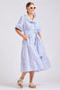 SHIRTY THE MOLLY OVERSIZED SHIRTDRESS - WHITE WITH AZURE TICKING [SZ:L]
