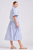 SHIRTY THE MOLLY OVERSIZED SHIRTDRESS - WHITE WITH AZURE TICKING [SZ:L]