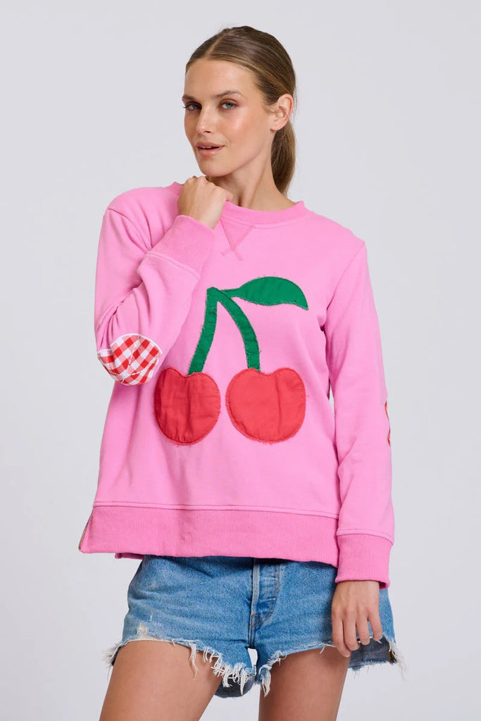 EST 1971 CLASSIC ZIPSIDE CHERRIES SWEATSHIRT - PINK [SZ:L]