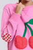 EST 1971 CLASSIC ZIPSIDE CHERRIES SWEATSHIRT - PINK [SZ:L]