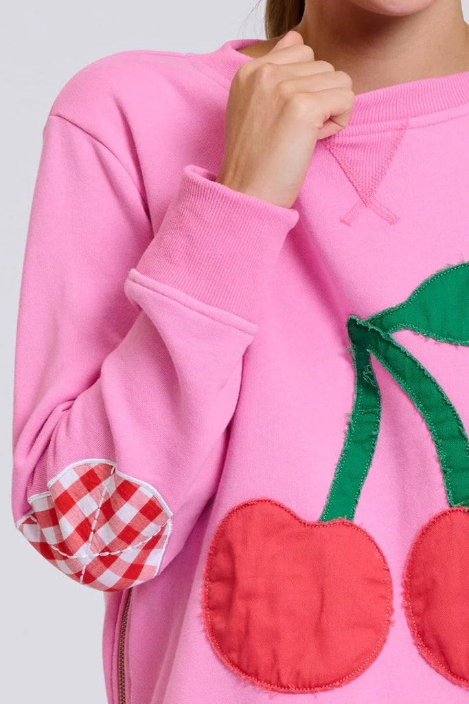 EST 1971 CLASSIC ZIPSIDE CHERRIES SWEATSHIRT - PINK [SZ:L]