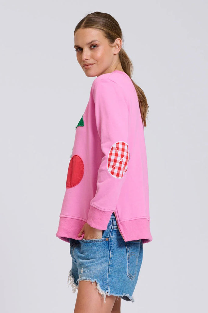 EST 1971 CLASSIC ZIPSIDE CHERRIES SWEATSHIRT - PINK [SZ:L]