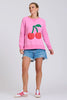 EST 1971 CLASSIC ZIPSIDE CHERRIES SWEATSHIRT - PINK [SZ:L]