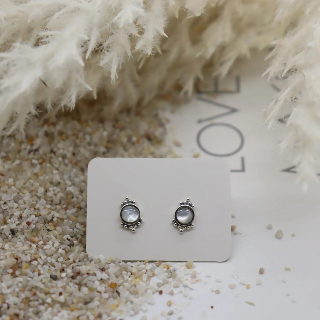 MIKI JEWELLERY EVA STUD - MOTHER OF PEARL